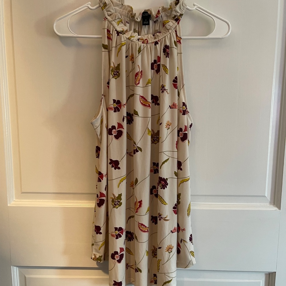 Ann Taylor Floral Print Halter Top Blouse